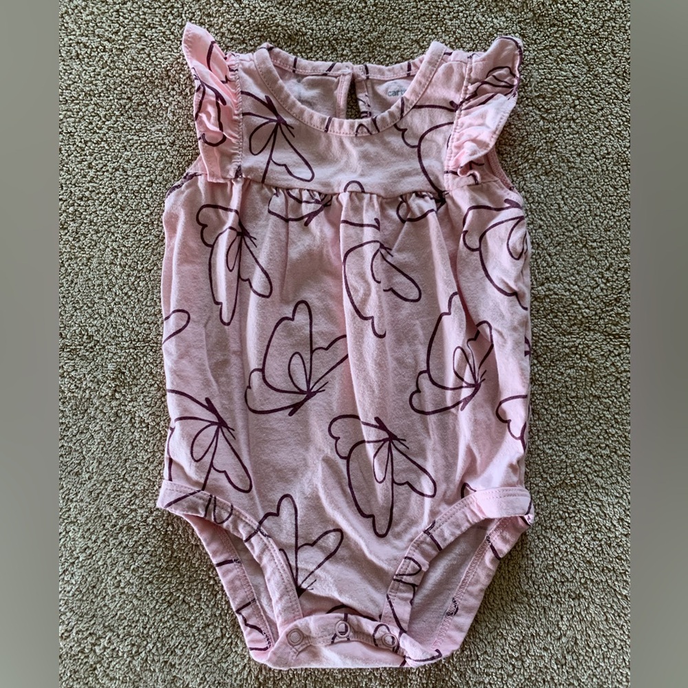 Carter's Pink Striped Baby Onesie